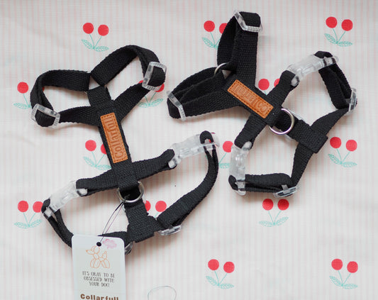 Collarfull håndlavet Y-sele - Sort