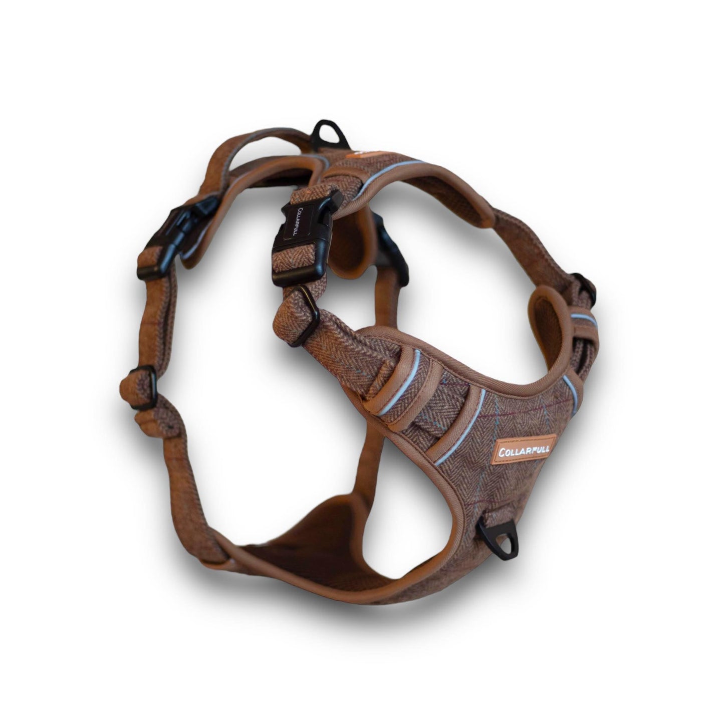 Adventure Trails hundesele - Brown Herringbone Tweed