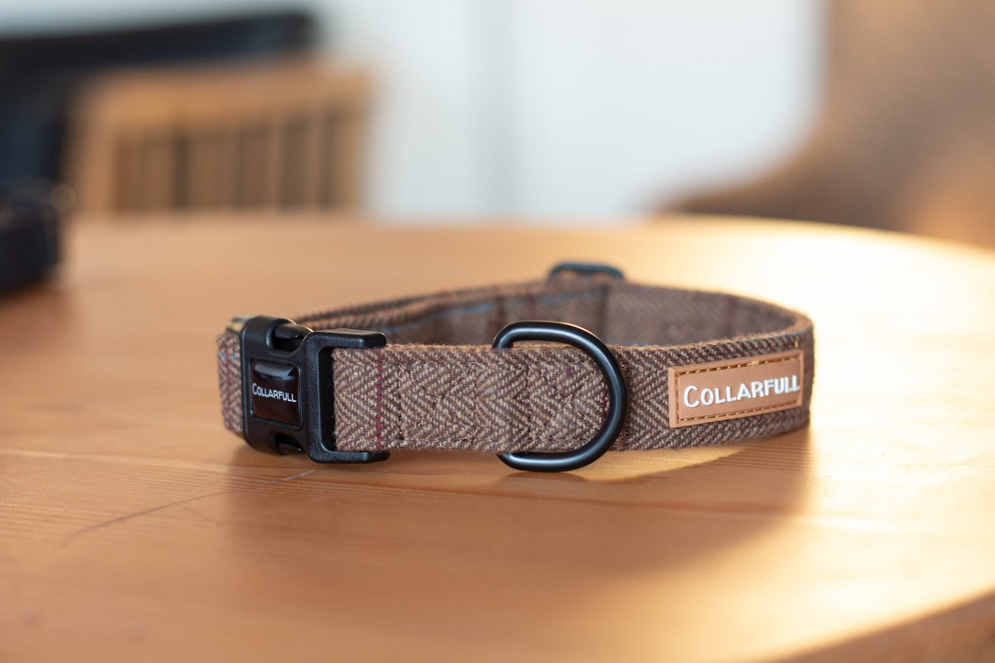 Halsbånd - Brown Herringbone Tweed