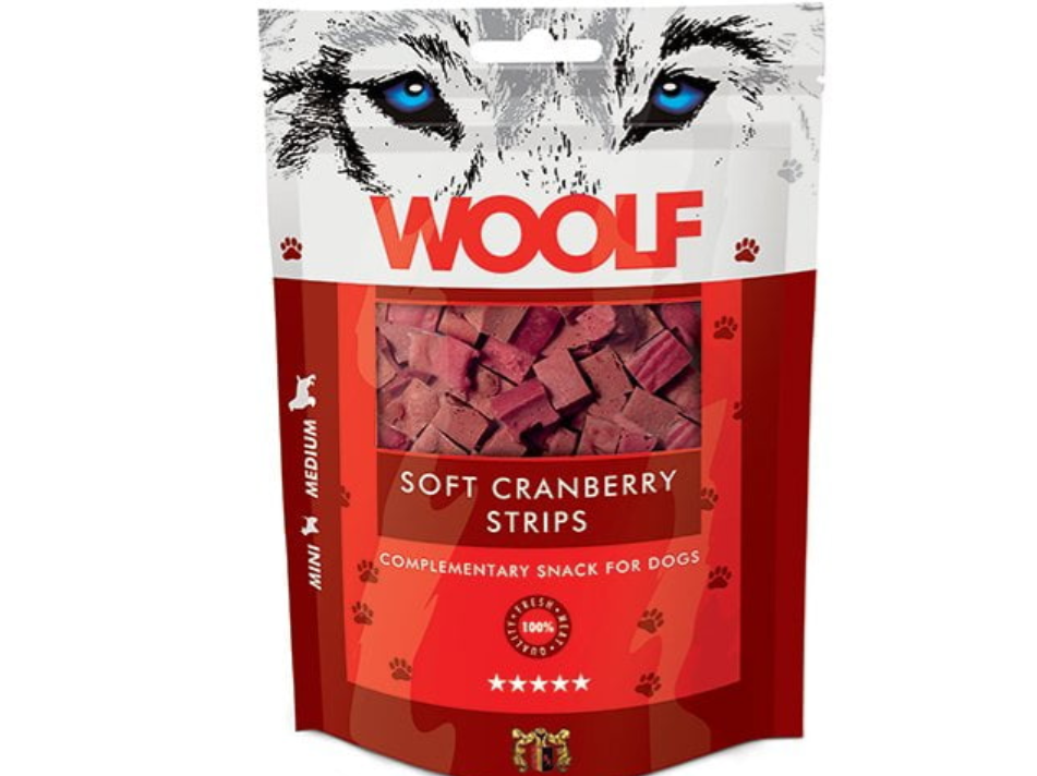 Woolf Soft Cranberry Strips - 100g