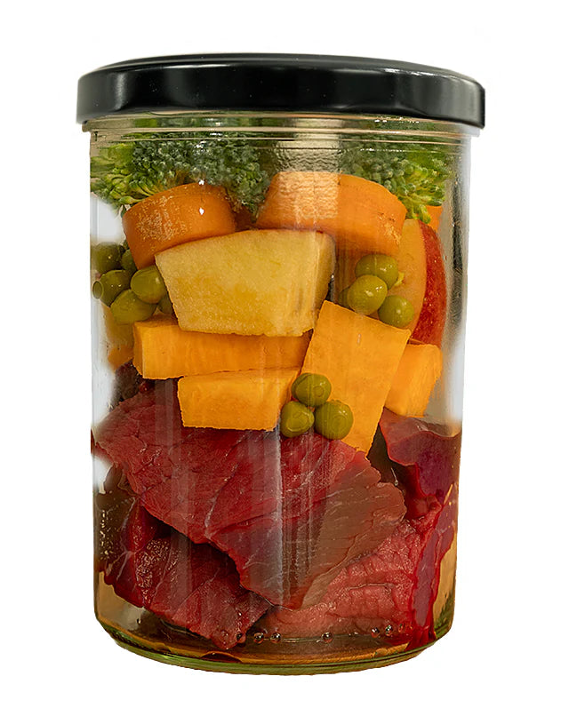 Fidelis - Frisktilberedt oksekød med sød kartoffel, æble og broccoli (glas) - 400g