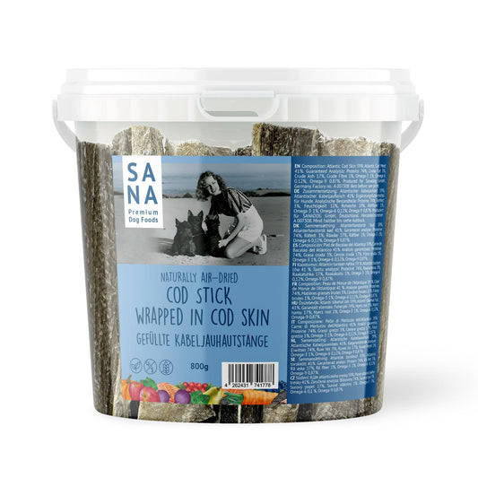 Sanadog Torskestang med skind (800g - spand)