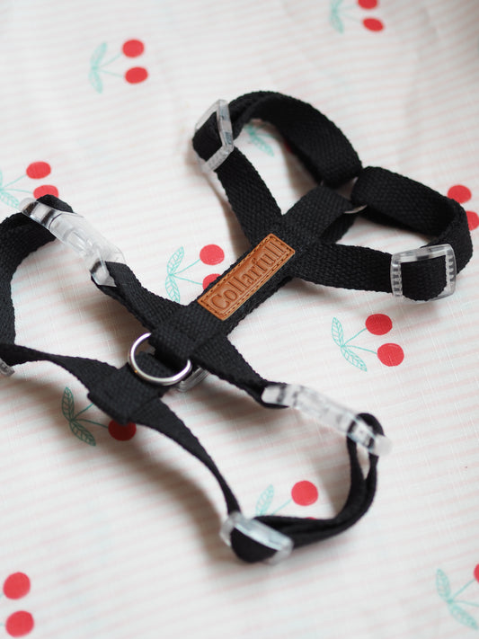 Collarfull håndlavet Y-sele - Sort