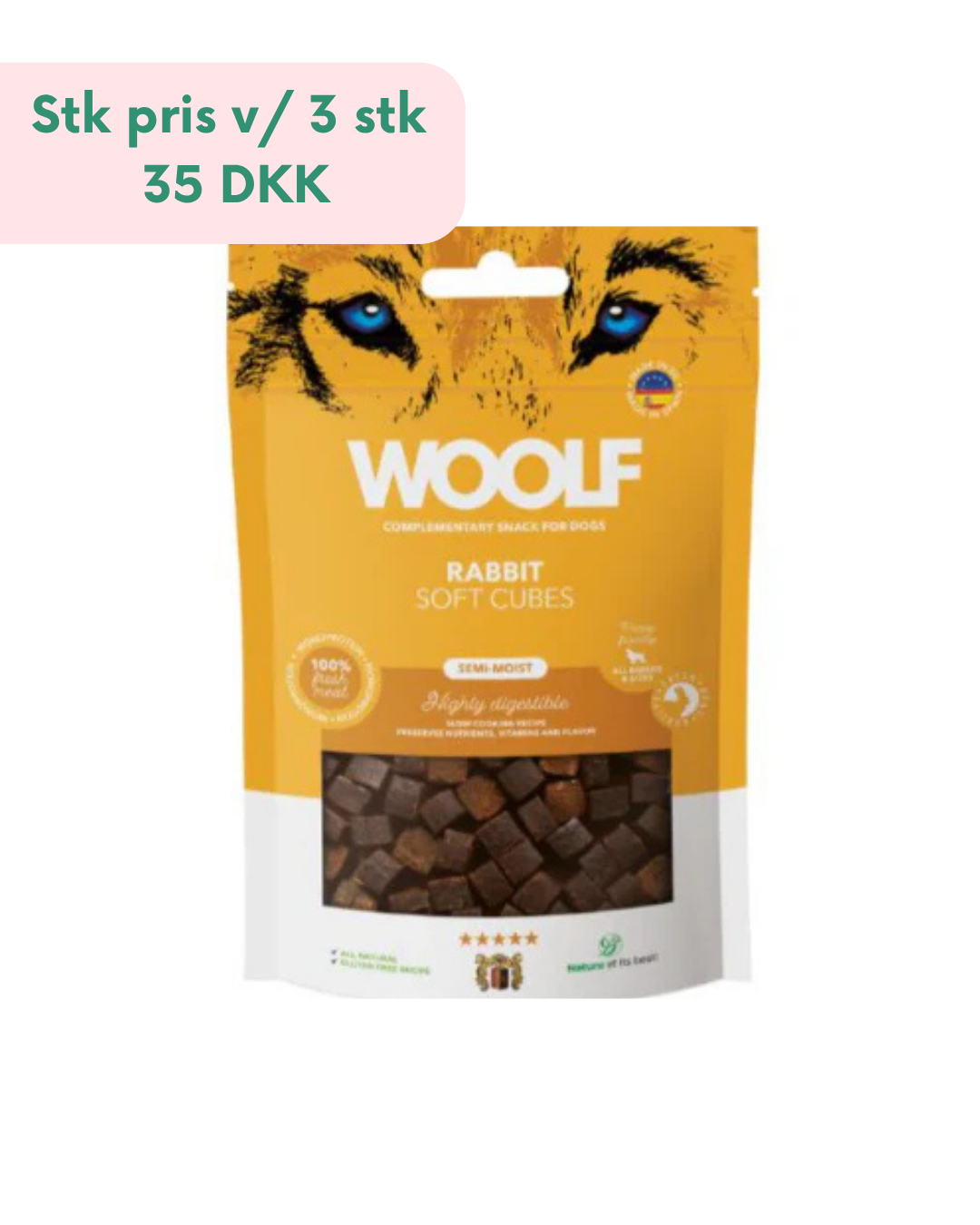 Woolf Soft Cubes Rabbit - 100g