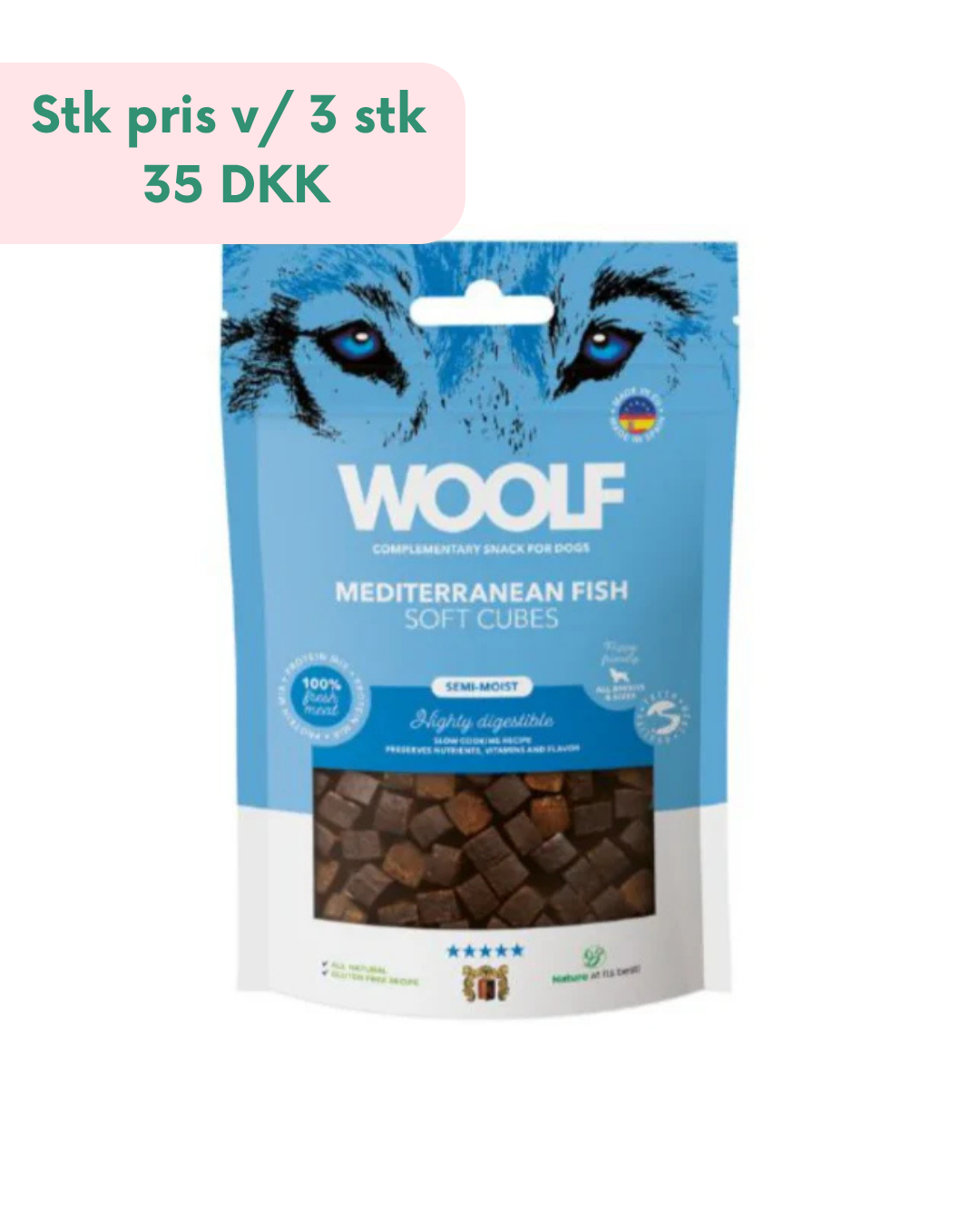Woolf Soft Cubes Mediteranean Fish - 100g