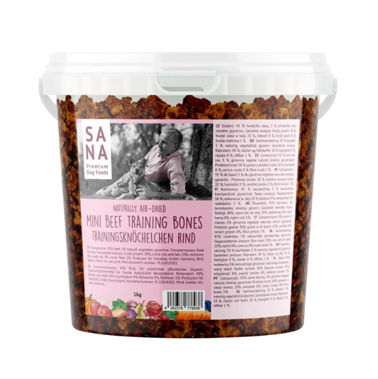 Sanadog mini godbidder Bøf (1 kg - spand)